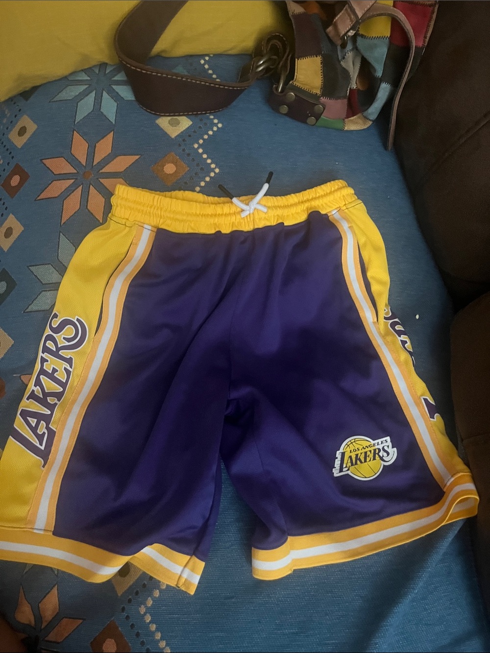 NBA Los Angeles Lakers Purple & Yellow Kids Basketball Shorts